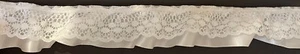 1&1/2" White Ruffled Satin Lace Fabric Trim 6 Yards - Picture 1 of 2