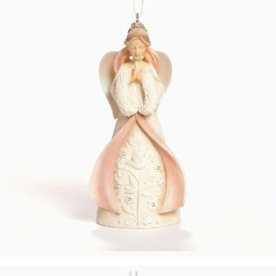 Ángel de concientización sobre el cáncer de mama adorno de Navidad fundaciones Enesco caja de regalo nueva Foto 1 de 4