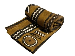#7237 African Bogolan Mud Cloth Textile 65" H by 39" W - Picture 1 of 5