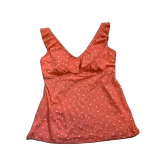 Top de baño Kim Rogers con lunares tankini talla M correas ajustables vacaciones nuevo con etiquetas - Imagen 1 de 6