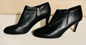 Vince Camuto Corra Black Leather Ankle Side Zip Up Stiletto Heeled Boot 8M - Picture 1 of 9