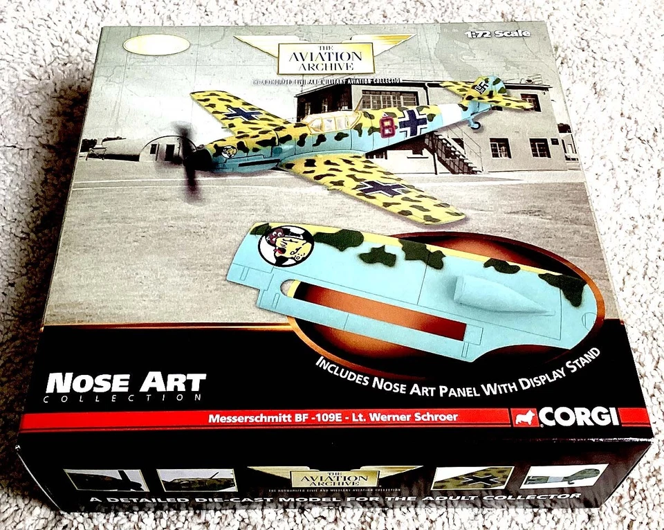 Corgi US32106 1/72 Messerschmitt Bf109E Schroer Nose Art Diecast - Ships USA - Image 1 of 4