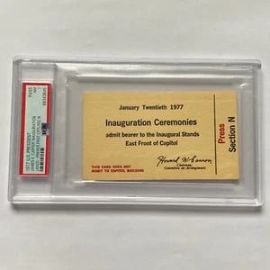 1977 President Jimmy Carter Inauguration East Front Press Full Ticket Pass PSA 7 - Picture 1 of 4