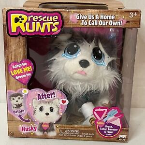 Rescue Runts Husky Plush Dog, Groomable w/Accessories~KD Kids~New~Box is Worn