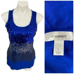 Camiseta sin mangas Dressbarn para mujer grande azul ombre lentejuelas camisa fiesta trabajo oficina baile - Imagen 1 de 16