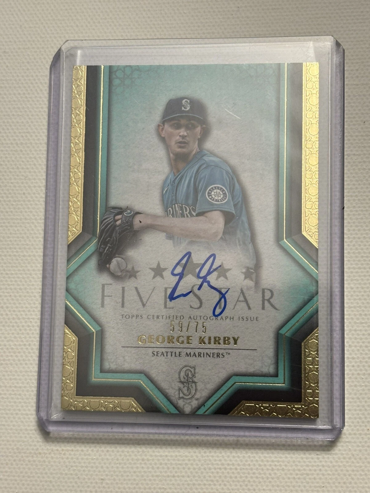 2023 Topps Five Star George Kirby Aqua Autograph Auto #59/75