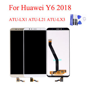 Huawei Y6 2018 ATU-L21 LCD Pantalla Táctil Pantalla Digitalizador Marco negro Reino Unido Stock