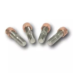 INCONEL TURBO STUD & COPPER LOCK NUT SET OF 4 - M10 X 1.5 X 40MM LONG - Picture 1 of 3