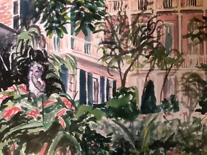 ANGEL IN THE COURTYARD | Print South Louisiana New Orleans French Quarter Art - Picture 1 of 7