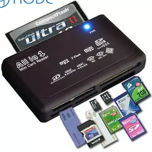 Memory Card Reader All in One 1 USB Adapter SD SDHC Mini Micro M2 MMC XD CF MS - Picture 1 of 10