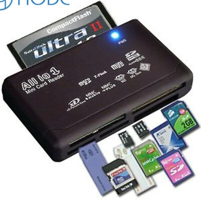Memory Card Reader All in One 1 USB Adapter SD SDHC Mini Micro M2 MMC XD CF MS - Image 1 of 4