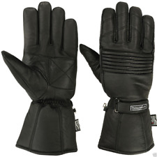 Mens Winter  Genuine Leather Motorcycle Motorbike Thermal Thinsulate Gloves