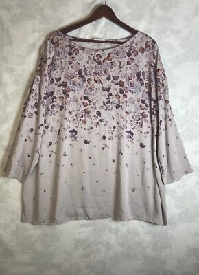 J Jill Pure Jill Abstract Floral Blouse SIze L Lenzing Ecovero Viscose Flowy Top - Image 1 of 4