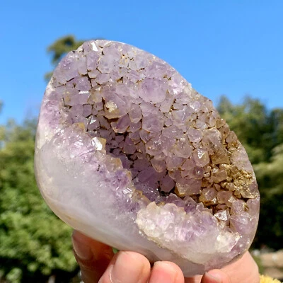 415G Natural Agate+Amethyst geode quartz cluster crystal specimen Healing - Image 1 of 4