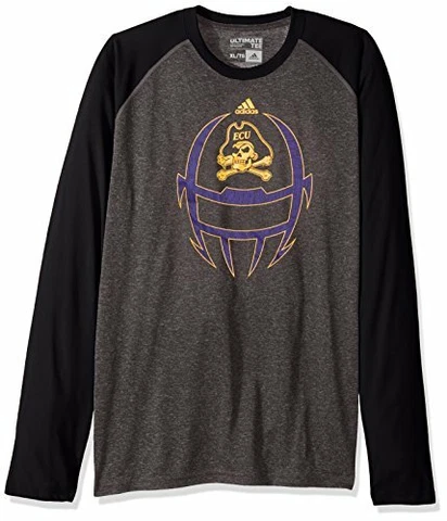 adidas NCAA East Carolina Pirates Men White Noise Helmet Ultimate Raglan L/S Cover