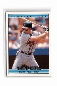Tommy Gregg Baseball #485b 1992 Donruss Atlanta Braves - Picture 1 of 2