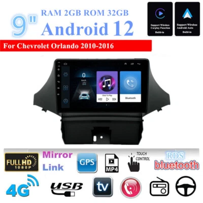 9'' Car Stereo Radio GPS WIFI 3G 4G BT DAB Mirror Link OBD RDS For Chevrolet Foto 1 de 4