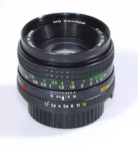 OBJECTIF ROKKOR 1,7/50mm MINOLTA MD ROKKOR 50mm MINOLTA X700 XD X500 SRT 101 - Picture 1 of 6