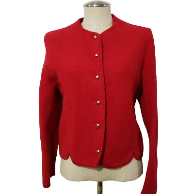 Chaqueta Blazer De Colección Roja 100 Lana Color Plata Botones 11/12 Foto 1 de 4