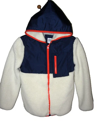 CHAQUETA POLAR GAP NIÑOS SHERPA NIÑAS TALLA M (8) BLANCA AZUL MARINO CON CAPUCHA CREMALLERA COMPLETA USADA EN EXCELENTE ESTADO Foto 1 de 4