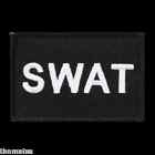 TACTICAL SWAT BLACK WHITE 3-D CANVAS EMBROIDERED 3 X 2 PATCH WITH HOOK LOOP 