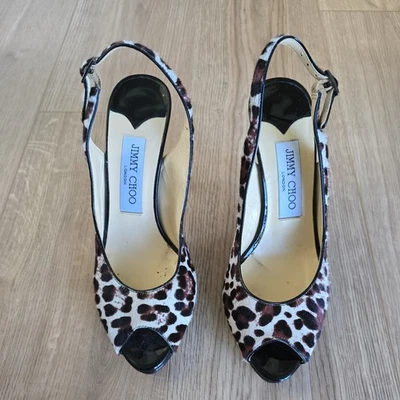 Sandalias de plataforma Jimmy Choo Nova pelo de becerro estampado de leopardo 6,5 Foto 1 de 4