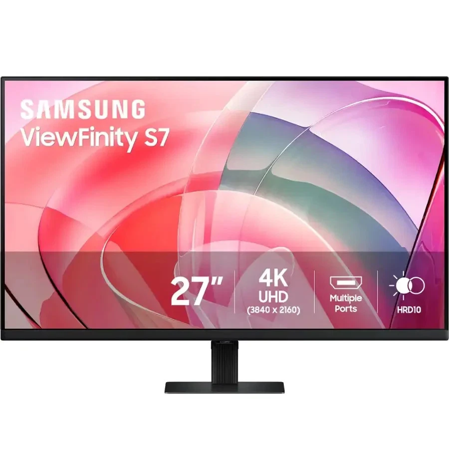 Samsung 27” ViewFinity S7 LED 4k UHD 60Hz Monitor HDR 10 LS27D702EANXGO - Image 1 of 1