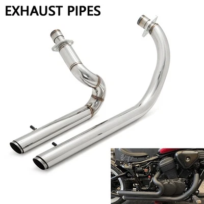 Stainless Steel Staggered Exhaust Pipe System for HONDA Shadow VT600 C VLX 600 Foto 1 de 4