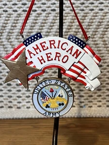 Ejército de los Estados Unidos Héroe Americano Resina Adorno de Navidad Vacaciones  - Imagen 1 de 4