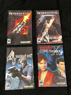 PS2 Playstation 2 Resident Evil вспышка 1 и 2 код Вероника X 4 инструкции лот - Изображение 1 из 2