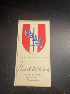 Mark Clark Signed Letter: American Army General; Served in WWI, WWII & Korea - Picture 1 of 2