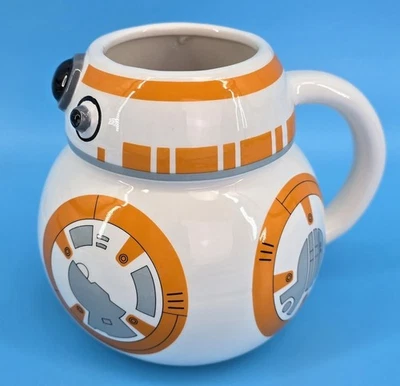 Taza de café de cerámica Vandor BB-8 3D Star Wars grande capacidad 28 oz blanco naranja Foto 1 de 4