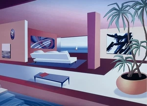 Stampa architettonica postmoderna New Wave Memphis Graphic Art anni 80 MICHAEL MUFFINS - Foto 1 di 5