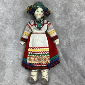 Russian Handmade Folk Art Cloth Doll Traditional Clothing 15" Vintage Ukranian - Picture 1 of 7