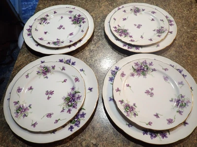 8 Rossetti Spring Violets Plates  (4 Dinner and 4 Salad) Made in Occupied Japan - Image 1 of 4