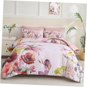 Queen Comforter Set 7 Piece Bed in a Bag,Elegant Floral Botanical Pattern - Picture 1 of 7