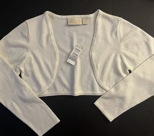 NWT Girls M(7-8) The Children’s Place Cotton Nylon Off White Long Sleeve SHRUG - Picture 1 of 4