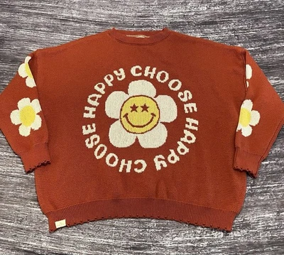 Suéter Simply Southern Talla XXL Estampado de Flores Elige Happy Relaxed Naranja Foto 1 de 4