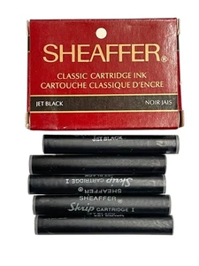 5 CARTUCCIA STILOGRAFICA SHEAFFER SKRIP CARTRIDGE I JET BLACK CLASSIC VINTAGE - Imagen 1 de 1