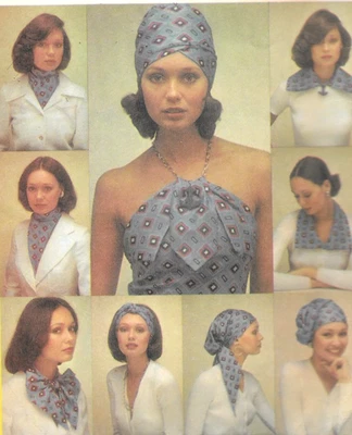 ​Vtg 1970s Turban Halter Scarf Chemo Cancer Headwrap McCall 2001  Pattern UNCUT - Image 1 of 4