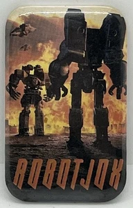 ROBOTJOX Videostore Promo Botón Cuadrado 1.75"x2.75" 1989 - Imagen 1 de 2