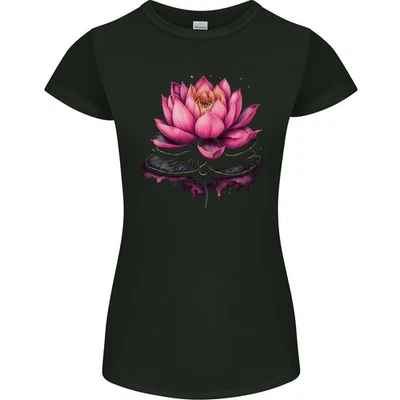 Un T-Shirt Gothique Fleur De Lotus Pour Femmes Petite - Photo 1/2