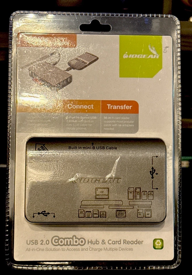 New IOGear High Capacity Support SDHC Micro SDHC 2.0 Combo Hub Card Reader A5 - Image 1 of 2