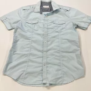 Sovereign Code Shirt Mens Button Down Shirt Short Sleeve Casual Cotton Size L - Picture 1 of 5