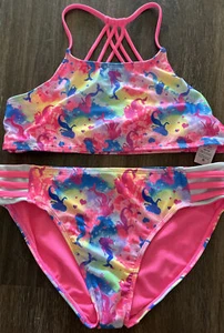 Wonder Nation Girls Mermaid Bikini Swimsuit 2-Piece With UPF 50+, Pink Sz XXL 18 - Picture 1 of 7