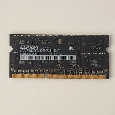 Apple OEM Elpida 4GB 2Rx8 PC3 12800S SOIMM Laptop Memory P/N:EBJ41UF8BDU5-GN-F - Image 1 of 2