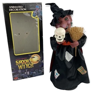 Vintage 1988 Funny Toys Corp Spooky Witch Animated Decoration 14" Mint in Box - Bild 1 von 12