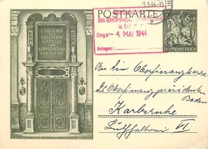 E0037 Imperio Alemán Papelería Postal Munich Casa de Arte Alemán 1944 - Imagen 1 de 2