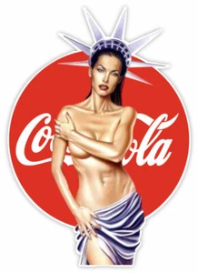 Pinup pin up pin-up girl liberty coke Coca-Cola sticker decal 4" x 5" - Bild 1 von 1