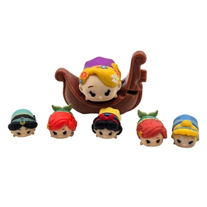 Disney Tsum Tsum Princess Rapunzel Jasmine Ariel Snow White Cinderella PVC Toy - Picture 1 of 7